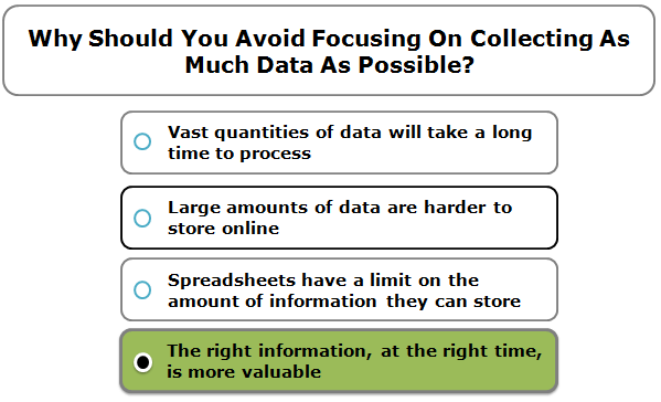 Why should you avoid focusing on collecting as much data as possible?